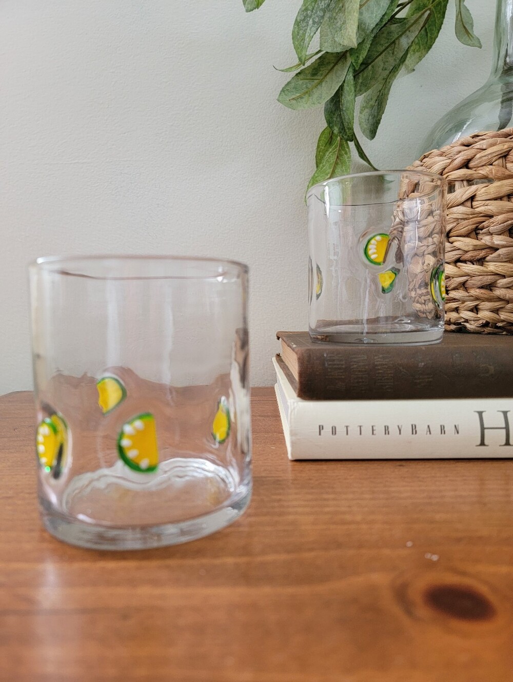 Set Of 2 Lime Lemon Icon Charm Juice Drinking Glasses Drinkware - Picture 8 of 8